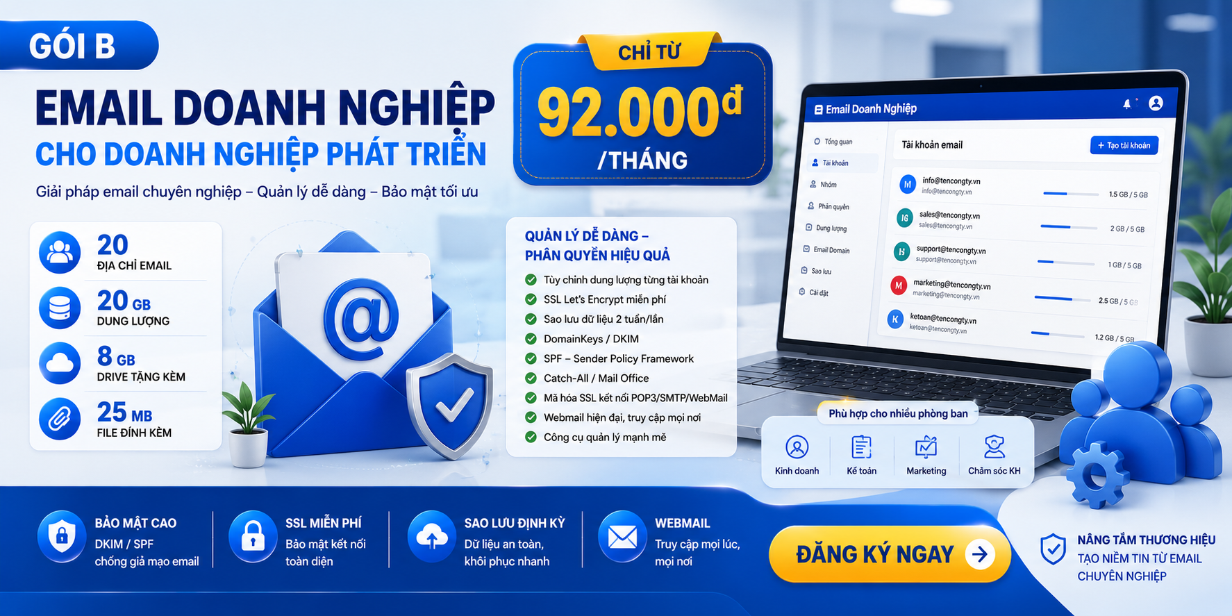 NÂNG CẤP GIAO TIẾP DOANH NGHIỆP VỚI GÓI EMAIL B (Doanh nghiệp nhỏ)