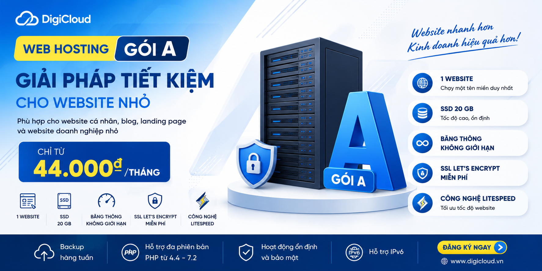 WEB HOSTING GÓI A – GIẢI PHÁP TIẾT KIỆM CHO WEBSITE KHỞI ĐẦU