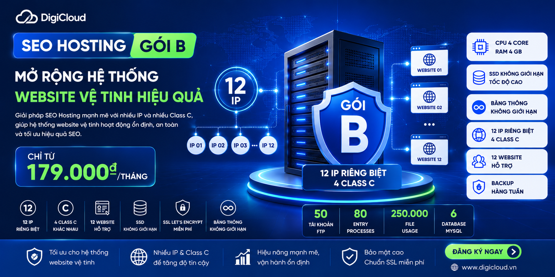SEO HOSTING GÓI B – MỞ RỘNG HỆ THỐNG SEO VỆ TINH HIỆU QUẢ