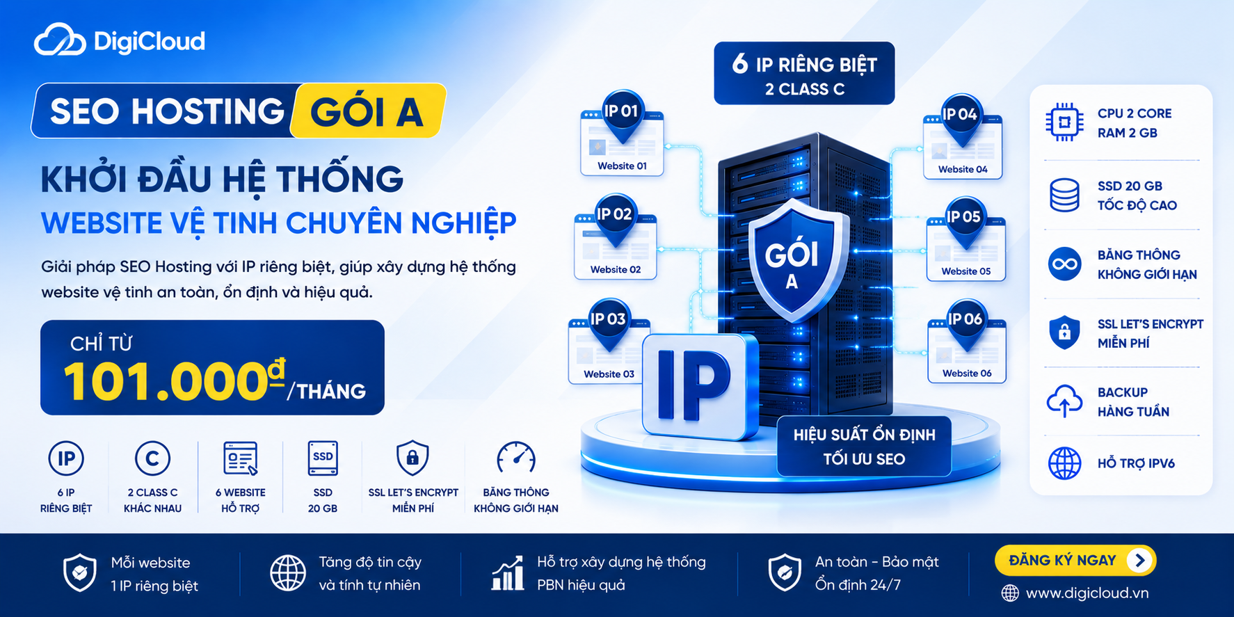 SEO HOSTING GÓI A – KHỞI ĐẦU HỆ THỐNG WEBSITE VỆ TINH CHUYÊN NGHIỆP
