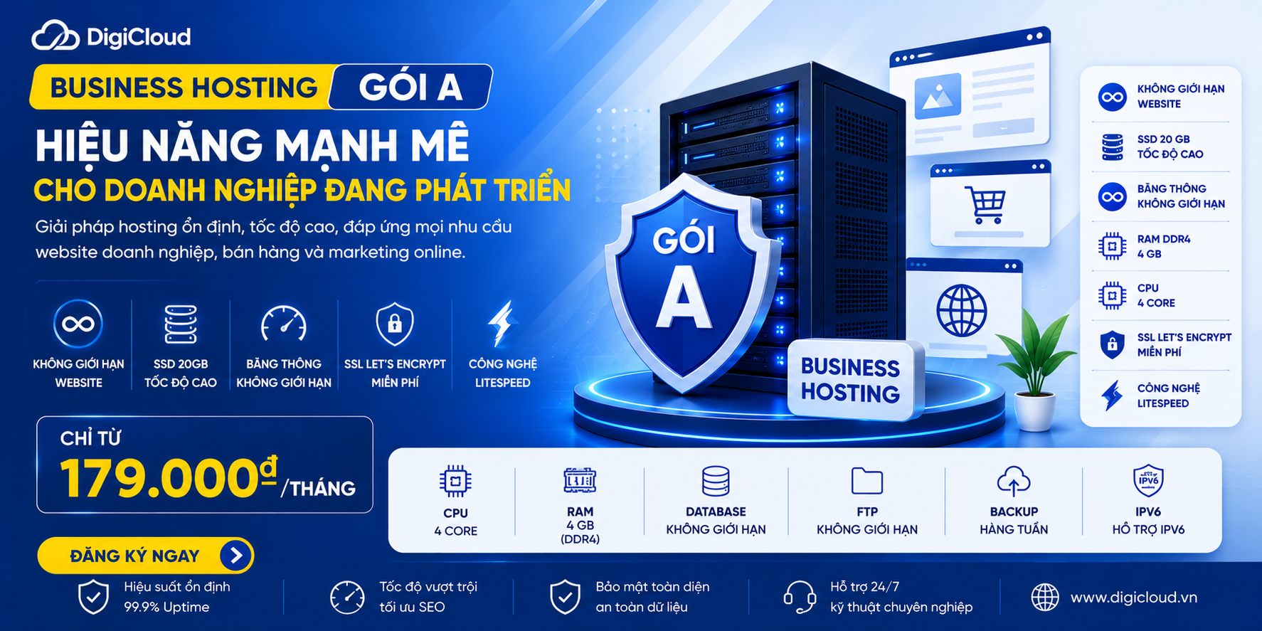 BUSINESS HOSTING GÓI A – HIỆU NĂNG MẠNH MẼ CHO DOANH NGHIỆP ĐANG PHÁT TRIỂN