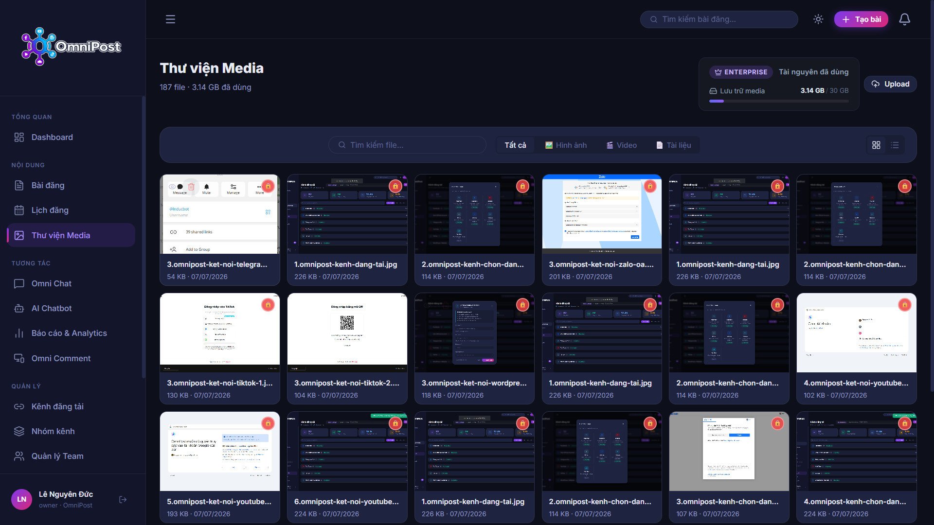 OmniPost: Quản Lý Thư Viện Media