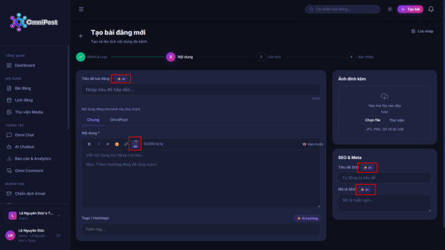 [OmniPost Update] Ra mắt Trợ Lý AI Soạn Thảo Nội Dung & Khung Giờ Đăng Thông Minh!