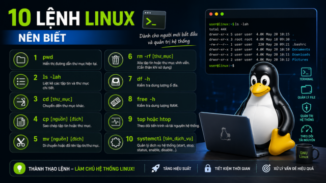 10 lệnh Linux mà quản trị viên nào cũng nên biết