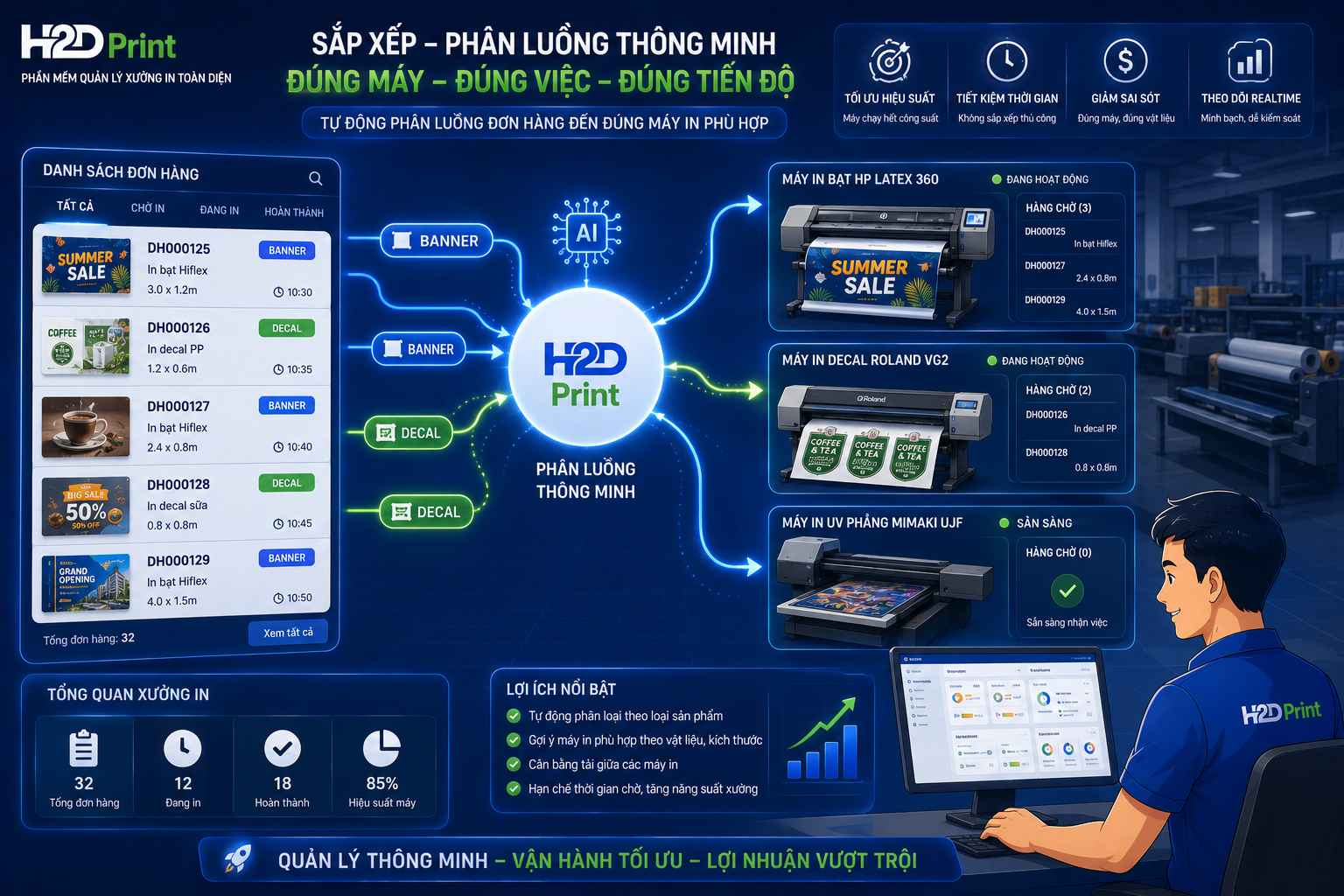 XẾP LỊCH IN NHƯ MỘT VỊ TƯỚNG: KHÔNG ĐỂ MÁY NÀO NGHỈ, KHÔNG ĐỂ ĐƠN NÀO TRỄ! ⚡
