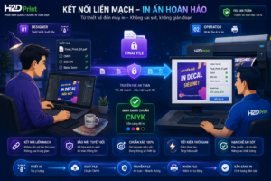 ĐỪNG ĐỂ DESIGNER VÀ THỢ IN ‘CẮN NHAU’ NỮA: QUY TRÌNH CHUYỂN FILE ĐỈNH CAO TỪ H2DPRINT! 🔄