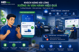 KHÁCH KHÔNG CẦN GỌI HỎI ‘HÀNG XONG CHƯA EM?’ VÌ H2DPRINT ĐÃ BÁO TRƯỚC RỒI! 📲