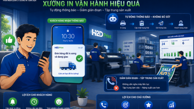 KHÁCH KHÔNG CẦN GỌI HỎI ‘HÀNG XONG CHƯA EM?’ VÌ H2DPRINT ĐÃ BÁO TRƯỚC RỒI! 📲