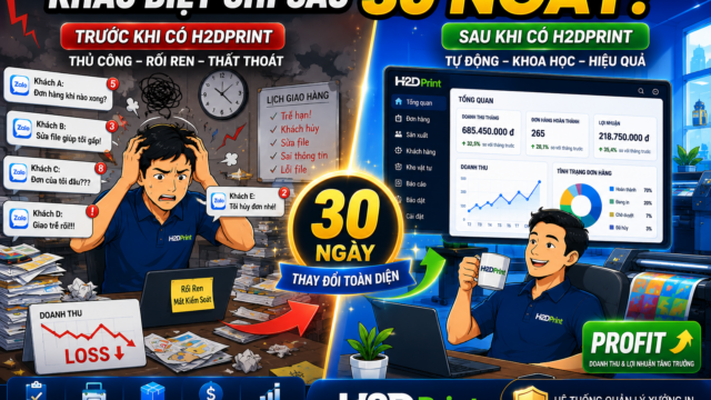 TỪ XƯỞNG IN RỐI LOẠN ĐẾN “MÁY IN TIỀN”: HÀNH TRÌNH 30 NGÀY DÙNG H2DPRINT CỦA ANH THẮNG!