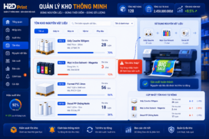 CHẤM DỨT CÁC HÔM “HẾT GIẤY MỚI BIẾT”: QUẢN LÝ KHO VẬT TƯ XƯỞNG IN THỜI 4.0 VỚI H2DPRINT! 📦