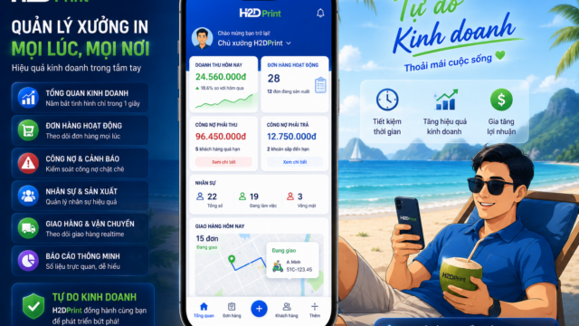 ĐI DU LỊCH VẪN QUẢN LÝ XƯỞNG IN ĐƯỢC? XEM DASHBOARD CHỦ XƯỞNG H2DPRINT TRÊN ĐIỆN THOẠI CÓ GÌ! 🏖️