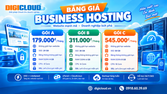 Business Hosting – Hosting mạnh mẽ cho website doanh nghiệp