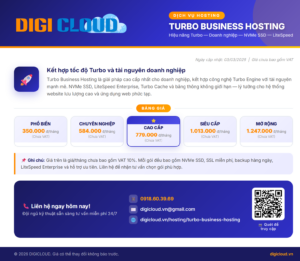 TURBO BUSINESS HOSTING – HIỆU NĂNG MẠNH MẼ CHO WEBSITE DOANH NGHIỆP