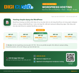 Cloud WordPress Hosting DigiCloud – Hosting tối ưu cho website WordPress