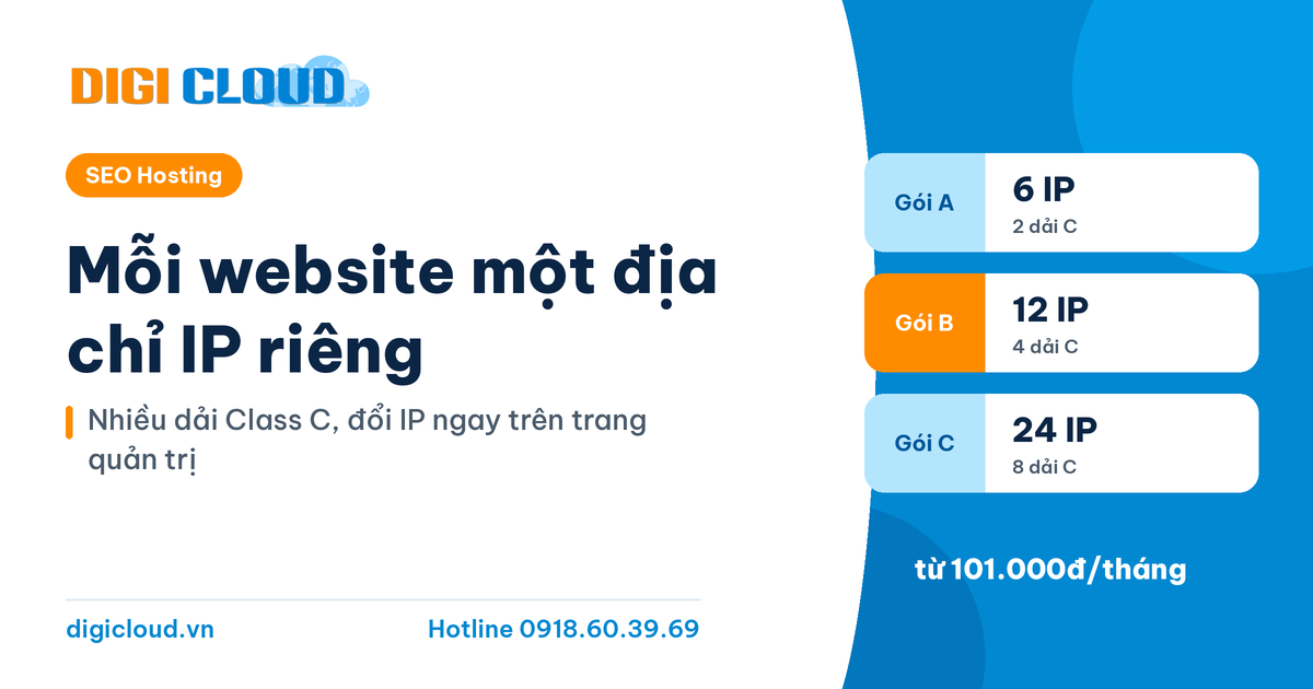 Mỗi website một địa chỉ IP riêng
