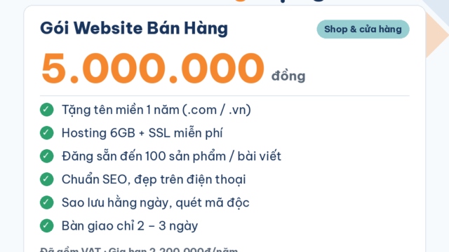 Gói Website Bán Hàng 5 triệu